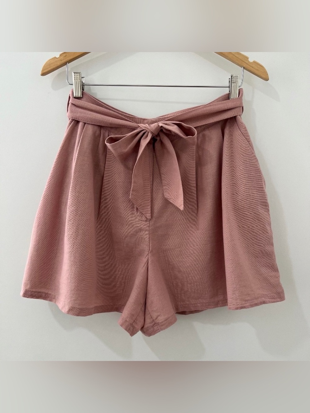 NWT American Eagle 'AE Studio' Linen Blend High Waist Shorts, Size M, in Mauve